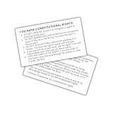 Constitutional Rights Card to Hand to Law Enforcement at Your Home 30pk 2x3.5” Wallet Size Legal Citizens Police Interaction Warrant Under Arrest Questions