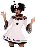 Leg Avenue 8665805008 Pierrot Clown Medium White Black, S/M(UK 8-10)