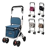 Mobiclinic®, Shopping Trolley with Seat, Mobility Walker, 21L, Coliseo, Walker for Adults, Foldable, Rollator, Trolley with Backrest, Shopping Trolley on Wheels, Bag Removable, Directional Locking