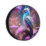 Beautiful Blue Birds Design RV Spare Tire Cover Adjustable Spare Tire Cover 14-17 Inch Tire Covers for Trailers SUV Truck