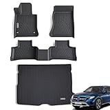 WAYIDSS Floor Mats & Cargo Liner for 2023 2024 2025 Mercedes Benz GLC 300 /GLC 43 AMG (Not Fit Coupe/ 300E/ 350E),1st 2nd Row Car Mats,TPE All Weather Protection Car Floor Liners & Trunk mat