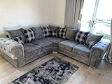 Rosemont Furniture - Verona 2C2 Corner for Living Room, Grey Fabric UK Upholstered Corner Sofa (Grey, 2C2 Corner)