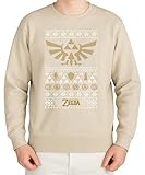 Zelda Triforce Christmas - Festive Christmas Clothing, Gift Idea, Merry Christmas, Xmas Design, Santa, Winter Jumper, Natural stone, XL
