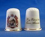 Porcelain China Collectable Thimble King Edward 7th Coronation 1937