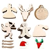 JYZPJ 30PCS Christmas Wood Ornaments Wooden Christmas Decorations Tree Wooden Decorations DIY Craft Making Party Tree Crafts (Type B)
