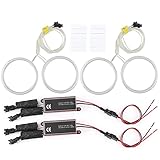 Qiilu Angel Eyes Halo Rings, Headlight, 4pcs Car White Angel Eyes Headlight LED Halo Rings 106mm/4.2in Mounting Fit for 3er E46 2Doors Coupe/Cabrio Facelift 2004-2006