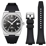 REBANDACE Strap for Tissot PRX Watch Series,Soft Fluororubber Band for Tissot PRX Powermatic 80,12mm Men Women Replacement FKM Bands for Tissot PRX Series Watch 40mm (40mm Watch, Black)