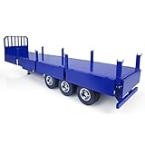 1/14 3-Axle Trailer Metal Low-Bed Trailers for RC Tractor Truck Dump Car Model for Adult Hobby