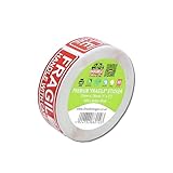 Double Dragon Fragile Stickers, 500 Labels, 1" x 3" (25mm x 76mm), Red Warning Labels for Shipping and Packaging