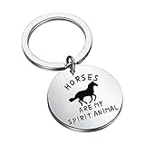 Lywjyb Birdgot Horses are My Spirit Animal Keychain Gift for Equestrian Jewelry - Silver - 1.18inch