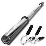FK Sports 5Ft Olympic Barbell Bar 2" Standard Weight Lifting Chrome Finished Bars, Anti-Slip Hand Grip Barbell Gym Strength Training Fitness 4Ft, 5Ft, 6Ft And 7Ft (5 ft)