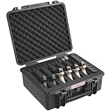 VEVOR Hard Pistol Cases with Pre-Cut PU Foam, Waterproof & Dustproof Hard Gun Case for 2 Pistol, 14.1×11.5×7.6 in Lockable Pistol Case, Black