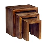 CUBE NEST OF 3 TABLES SHEESHAM ROSEWOOD INDIAN FURNITURE
