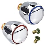 SZCXDKJ 2 Sets Replacement Bathroom Kitchen Sink Tap Standard Hot & Cold Tap 1/2'' Top Head Covers Chrome Plated Red and Blue Tap Top for Leaking Aging Taps