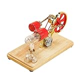 VISLONE Stirling engine motor kits, steam engine model building kits, mini hot air Stirling engine motor model colorful LED generator science kit