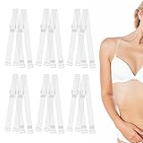 Bewudy 6 Pairs Invisible Clear Bra Straps, Soft Transparent Shoulder Straps, Adjustable Clear Strap, Non-Slip Transparent Bra Strap Replacement for Women Girls Summer Party Gift