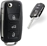 3 Buttons flip Key Fob Case For Volkswagen VW Golf Seat Ibiza Car Keys Volkswagen Polo Key Fob VW Transporter T4 T5 T6 Key VW Caddy Key Shell with Uncut Blade