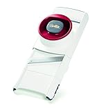 Zyliss 4 in 1 Slicer/Grater, Multi Function Veg Cutter and Slicer/Hand Grater/4 Clip-in Blades for Slicing & Grating Plastic/Stainless Steel, White/Red, Dishwasher Safe