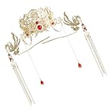 Beautiful Chinese Styles Phoenixes Crowns Bridal Headpiece With Flowing Tassels For Weddings And Special Ceremonies Asian Bridal Jewelry Set