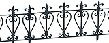MyGarden The louvre Border Fence Set | Cast iron Effect | Flexible Polypropylene Border Fencing | Small Metal Garden Border Fence | 4 Pieces | 610 x 330 mm