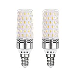 Akynite E14 LED Corn Light Bulb 12W Cool White 6000K 1450LM, 230V, E14 100W Halogen Bulbs Equivalent, Small Screw LED Corn Bulbs SES Ceiling Bulb, Not Dimmable, 2PCS