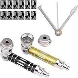 Mini Pipe Creative Detachable Metal Small Pipe, 2 Pack Portable Pocket Smoking Pipes with 50Pcs Stainless Steel Screen Filters & Pipe Scraper Cleaner Set