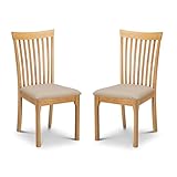 Julian Bowen Ibsen Set of 2 Dining Chairs, Light Oak, Height: 94, Width: 55, Depth: 45cm