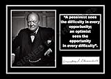 Stunning Signed Winston Churchill Inspirational Print.