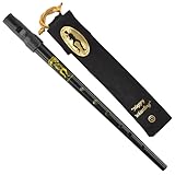 Clarke Sweetone D Traditional Irish Tin Penny Whistle & Soft Black Whistle Pouch (Black)