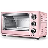 JYCCH Mini Oven And Grill,23 L Electric Oven 1300 W Adjustable Temperature 70-250 ℃ And 60 Minutes Timer Convection Countertop Toaster Oven (Pink)