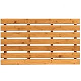 Klass Home Collection Large Bamboo Wooden Bath Mat For Bathroom, Outdoor Shower & Spa, 60 x 35cm Multipurpose Bamboo Duck Board Shower Mat with Anti Slip Rubber Feet For Indoors & Outdoors