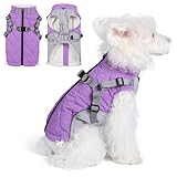 Poseca Dog Coat,Small Dog Harness Coat - Waterproof Winter Jacket with Built-In Harness for Small to Large Dogs
