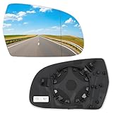 Convitex Wing Mirror Glass Right Side Heated Replacement for Audi A3 2010-2013 A4 2010-2015 A5 2009-2016 Aspherical Glass with Backing Plate