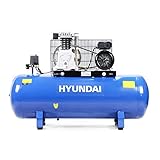 Hyundai 150 Litre Air Compressor, 14CFM/145psi, Twin Cylinder, Belt Drive 3hp, 2 Year Warranty