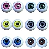 6 Pairs Halloween Props Fake Eyeballs,3D Resin Simulation Doll Eyes Halloween Bloody Decorations,Halloween Party Decorations Supplies Horror Scary Props, Trick or Treat Party Toy Accessories 22mm