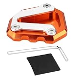 VIFERR Motorcycle Side Stand Plate Pad Aluminum Alloy Universal Motorbike CNC Kickstand Extension Pad Compatible with KTM 790 DUKE 2018-2019 (Orange)