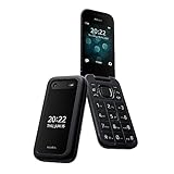 Nokia 2660 Flip Phone with 2.8" display, 4G Connectivity, Hearing Aid Compatibility (HAC), Camera, MP3 player, FM radio, Games, Dual SIM, Black