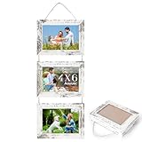 Wall Hanging Frame 5 x 7 Inch (13×18 cm) Collage 3 Picture frames, Wooden Horizontal Collage White Triple Frame Made to Display 4 x 6 inch (10×15 cm) Photos for Wall Decoration