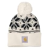 Carhartt 106647 Knit Pom Jacquard Beanie OAT MILK