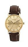 Kahuna Women's Quartz Watch with White Dial Analogue Display and Brown PU Strap KLS-0326L