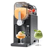 CHIVALZ Slush Machine, Frozen Drink Machine, No Ice Needed, 12H Pre-Scheduling, LED Display, Self-Cleaning, Makes Slushies, Milkshakes, Frappés & Cocktail, AD03, Black, 6 Preset Programs +1 Pack
