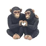 Lesser & Pavey Cheeky Monkeys Twin Heart | Decorative Home Ornament Featuring Two Monkeys in a Heart Design | Playful Figurine for Shelves or Mantels Idea for Animal and Home Lovers
