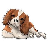 Azeeda 'Cavalier King Charles' White Premium Vinyl Decal Sticker – Waterproof, Durable & Easy to Apply - for Car Bumpers, Windows, Bins & More - XXL (720mm) (DW00159458)