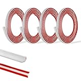 20M(5M*4 Rolls) PVC Quadrant Trim,Flexible Laminate Beading Self Adhesive Plastic Wall Corner Edging Strip for Worktop Ceiling Floor,Caulk Moulding Skirting Board Trim(12mm*6mm)