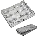 MOPHOEXII Bank Sinker Mold with 2.1 LB Lead Sheet,Fishing Weight Molds with 3 Mold Cavities,4oz, 5oz, 6oz,Without Handle