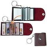 Mini Photo Keychain, DIY Small Custom Leather Memory Photo, Picture Keychains Personalized Album, Mini Cute Key Ring Keychain with Picture Book for Family, Boyfriend, Couples, Dog, Friends_MPKBR