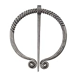 Vintage Viking Brooch Lapel Pin for Women Men Cloak Scarf Shawl Buckle Clasp Brooches Penannular Sets Jewelry, Metal, Rhinestone