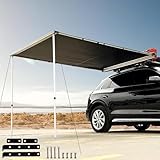 WilkSxyc Car Side Awning Rooftop Pull Out Tent Shelter 420D Oxford Cloth Waterproof UV50+ PU2000mm, Aluminum Alloy Frame, for Caravan/Van/RV(200x300cm/6.6x9.8ft)