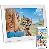 GGUA 10.1 Inch Digital Photo Frame Wifi Built in 32GB Memory, 1280x800 IPS LCD Touchscreen, Auto-Rotate and Audio, Quick and Easy Share Photos or Videos via the Frameo App, the Best Choice for Gifting