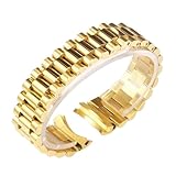 SRTYDCUR Solid Stainless Steel Watch Accessories Band Compatible With Rolex DATEJUST DAY-DATE OYSTERPERTUAL DATE Watch Strap(Gold 3,20mm)